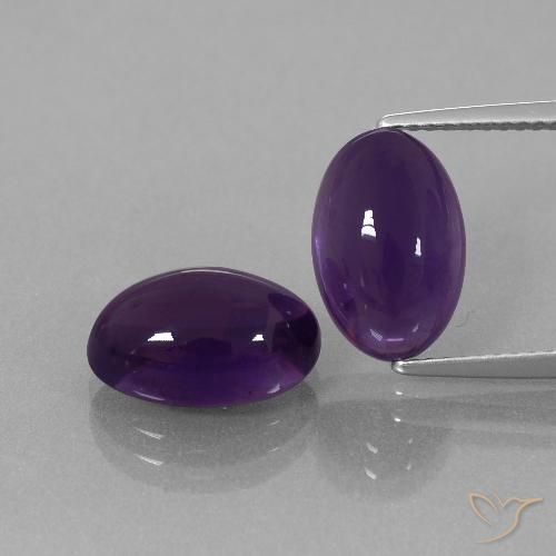 7.80ctw Natural Violeta oscuro Amatista, Ovalada, Transparente