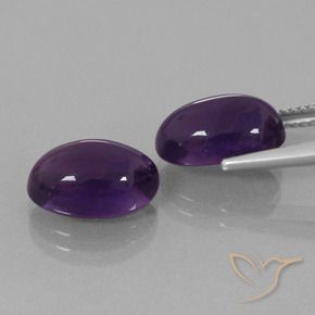 Gemas de Amatista Violeta oscuro natural de 7.80 ct, Ovalada, Transparente
