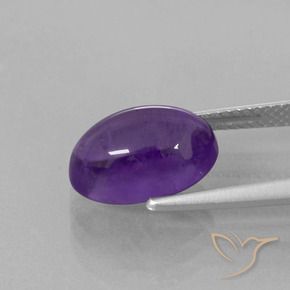 Amatista Violeta claro medio natural de 4.10 ct, Ovalada, Transparente