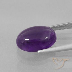 Amatista Violeta claro medio natural de 4.04 ct, Ovalada, Transparente