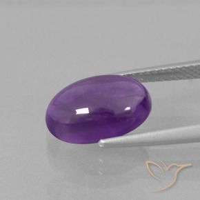 Amatista Violeta medio natural de 3.67 ct, Ovalada, Transparente