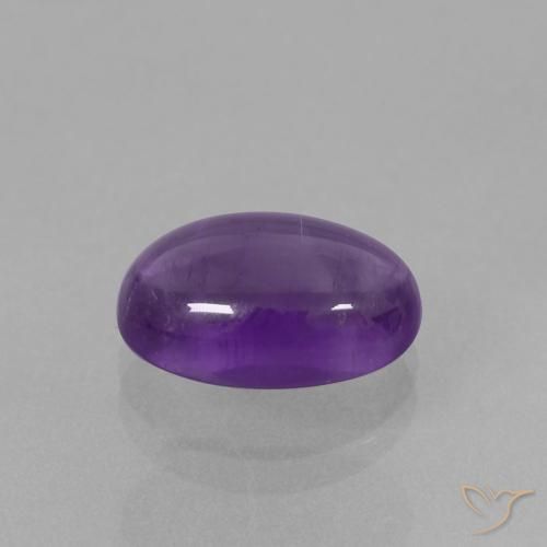 Amatista Violeta medio natural de 3.98 ct, Ovalada, Transparente