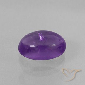 Amatista Violeta claro medio natural de 4.11 ct, Ovalada, Transparente
