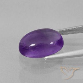 Amatista Violeta claro medio natural de 4.11 ct, Ovalada, Transparente