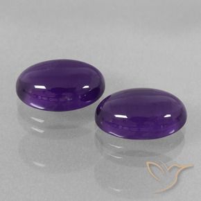 Gemas de Amatista Violeta medio natural de 6.93 ct, Ovalada, Transparente