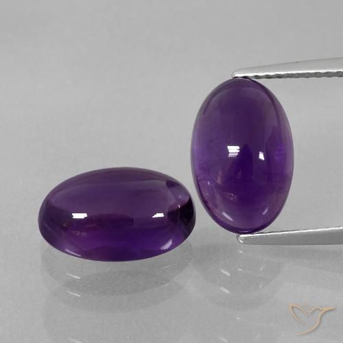 7.74ctw Natural Violeta medio Amatista, Ovalada, Transparente