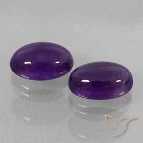 Gemas de Amatista Violeta medio natural de 7.74 ct, Ovalada, Transparente