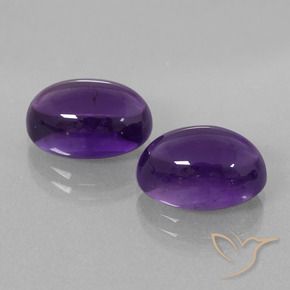 Gemas de Amatista Violeta medio natural de 8.85 ct, Ovalada, Transparente