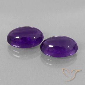 Gemas de Amatista Violeta medio natural de 6.81 ct, Ovalada, Transparente