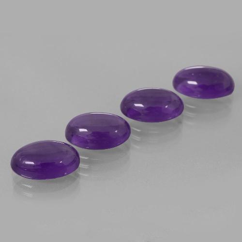 Gemas de Amatista Violeta medio natural de 13.50 ct, Corte Óvalo, Transparente
