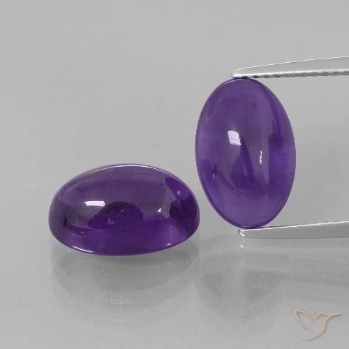 8.14ctw Natural Violeta medio Amatista, Ovalada, Transparente