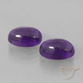 Gemas de Amatista Violeta medio natural de 8.14 ct, Ovalada, Transparente
