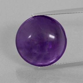 Amatista Violeta medio natural de 15.98 ct, Corte Redondo, Transparente
