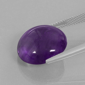 Amatista Violeta medio natural de 15.98 ct, Corte Redondo, Transparente