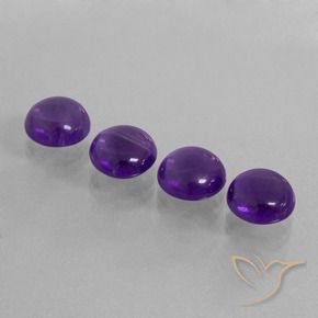 Gemas de Amatista Violeta medio natural de 9.33 ct, Redondo, Transparente