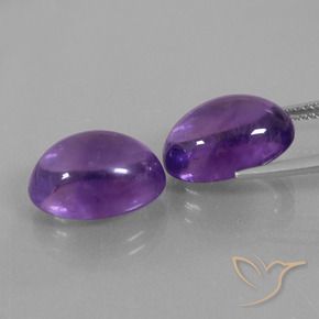 Gemas de Amatista Violeta claro medio natural de 13.78 ct, Ovalada, Transparente
