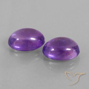 Gemas de Amatista Violeta intenso natural de 12.37 ct, Ovalada, Transparente