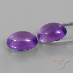 Gemas de Amatista Violeta intenso natural de 12.37 ct, Ovalada, Transparente