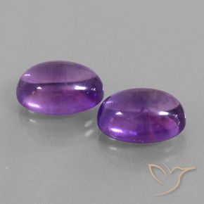 Gemas de Amatista Violeta medio natural de 12.30 ct, Ovalada, Transparente