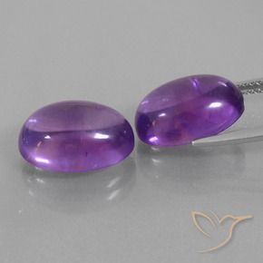 Gemas de Amatista Violeta medio natural de 12.30 ct, Ovalada, Transparente