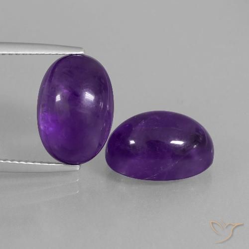 12.64ctw Natural Violeta medio Amatista, Ovalada, Transparente
