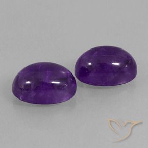 Gemas de Amatista Violeta medio natural de 12.64 ct, Ovalada, Transparente