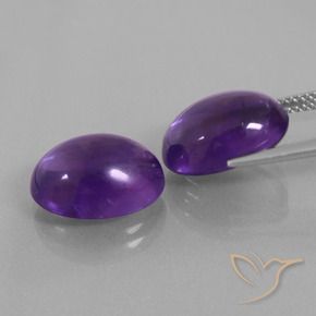 Gemas de Amatista Violeta medio natural de 12.50 ct, Ovalada, Transparente