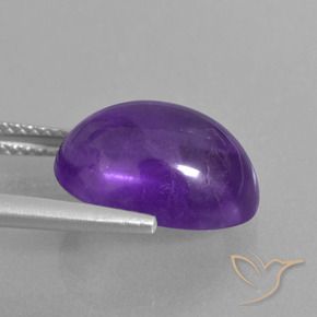 Amatista Violeta claro medio natural de 6.23 ct, Ovalada, Transparente