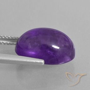 Amatista Violeta claro medio natural de 7.06 ct, Ovalada, Transparente