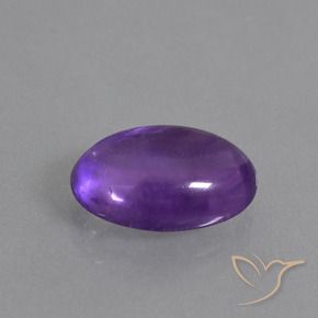 Amatista Violeta medio natural de 5.22 ct, Ovalada, Transparente