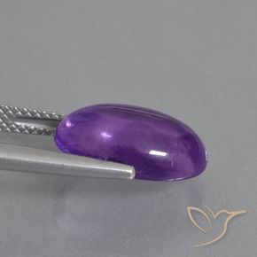Amatista Violeta medio natural de 5.22 ct, Ovalada, Transparente