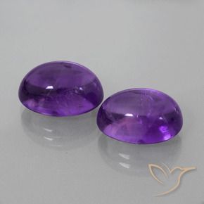 Gemas de Amatista Violeta medio natural de 13.62 ct, Ovalada, Transparente