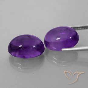 Gemas de Amatista Violeta medio natural de 13.62 ct, Ovalada, Transparente