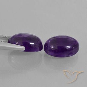 Gemas de Amatista Violeta medio natural de 12.94 ct, Ovalada, Transparente