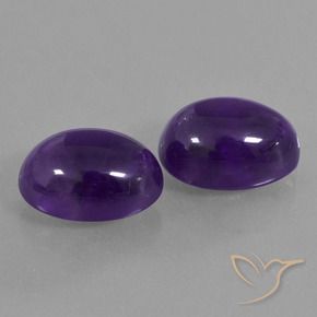 Gemas de Amatista Violeta medio natural de 13.67 ct, Ovalada, Transparente