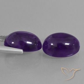 Gemas de Amatista Violeta medio natural de 13.67 ct, Ovalada, Transparente