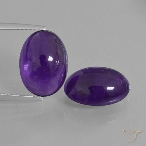 11.97ctw Natural Violeta oscuro Amatista, Ovalada, Transparente