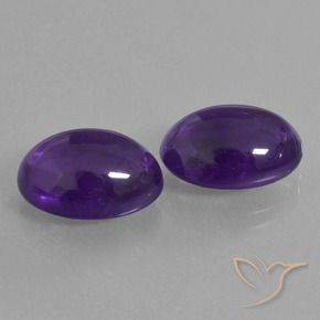 Gemas de Amatista Violeta oscuro natural de 11.97 ct, Ovalada, Transparente