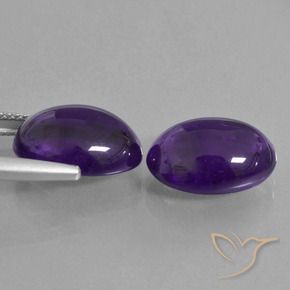 Gemas de Amatista Violeta oscuro natural de 11.97 ct, Ovalada, Transparente