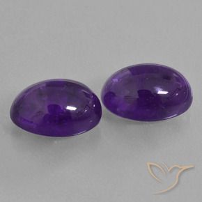 Gemas de Amatista Violeta medio natural de 13.30 ct, Ovalada, Transparente