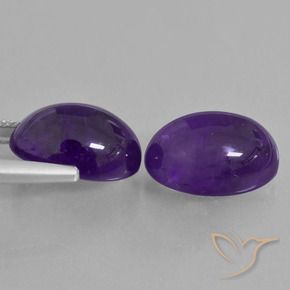 Gemas de Amatista Violeta medio natural de 13.30 ct, Ovalada, Transparente