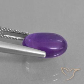 Amatista Violeta claro medio natural de 5.18 ct, Ovalada, Transparente