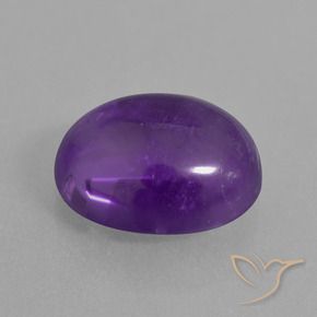 Amatista Violeta medio natural de 7.35 ct, Ovalada, Transparente