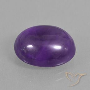 Amatista Violeta medio natural de 7.17 ct, Ovalada, Transparente