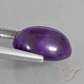 Amatista Violeta medio natural de 7.17 ct, Ovalada, Transparente