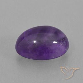 Amatista Violeta medio natural de 6.73 ct, Ovalada, Transparente