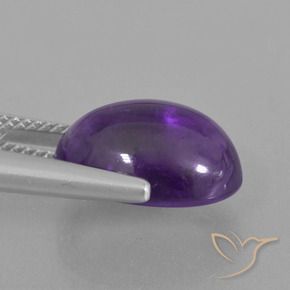 Amatista Violeta medio natural de 6.73 ct, Ovalada, Transparente