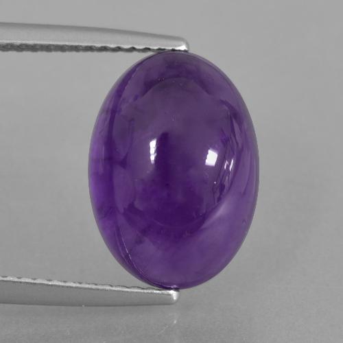 Amatista Violeta medio natural de 7.61 ct, Corte Óvalo, Transparente