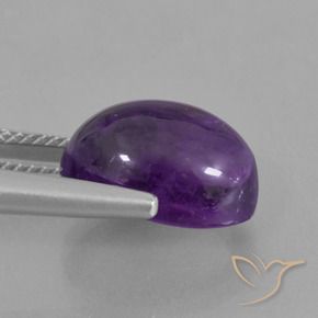 Amatista Violeta claro medio natural de 6.87 ct, Ovalada, Transparente