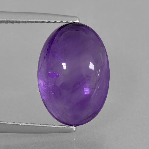 Amatista Violeta medio natural de 6.59 ct, Corte Óvalo, Transparente